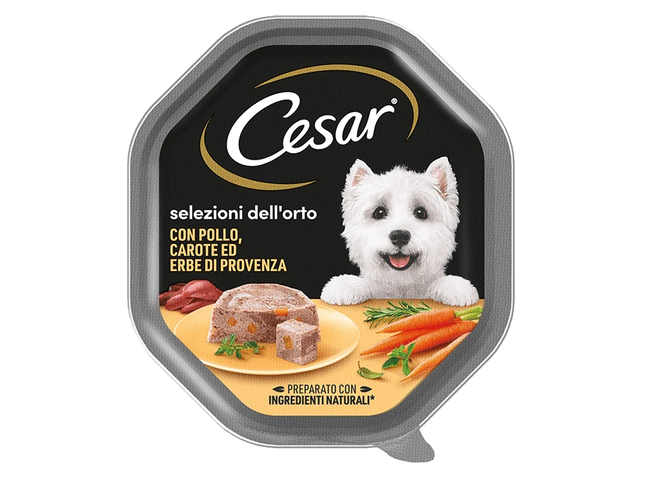 Cesar Selezioni dell'Orto Pollo e Carote 150g - Cibo Umido per Cani Cesar Selezioni dell'Orto Pollo e Carote 150g - Cibo Umido per Cani